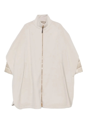 Herno draped zip-up cape coat - Neutrals