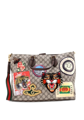 Gucci Pre-Owned Courrier Convertible Soft Open GG Coated Canvas with Applique Large tote bag - Brown