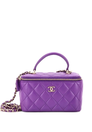 CHANEL Pre-Owned Classic Top Handle Vanity Case with Chain Quilted Lambskin Small crossbody bag - Purple