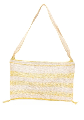 SLO_HAND_MADE striped tassel tote bag - Yellow
