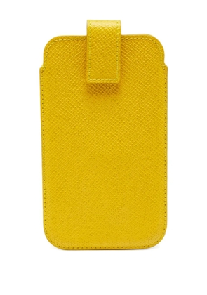Smythson leather phone cover - Yellow