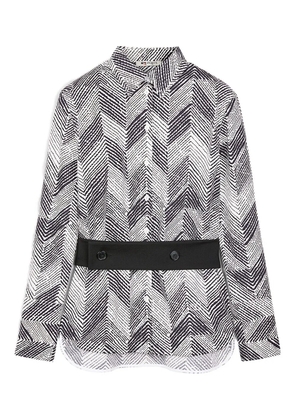 Ports 1961 chevron-patterned belted shirt - Black