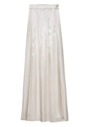 Prada pleated satin maxi skirt - White