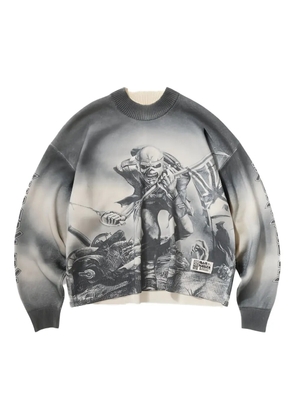 Represent graphic-print crew-neck sweater - 46 SUNFADE GREY