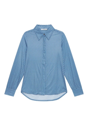 MALIPARMI geometric-print collared shirt - Blue