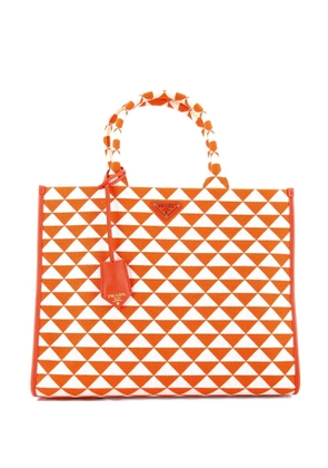 Prada Pre-Owned Symbole Shopper Jacquard Large tote bag - Orange