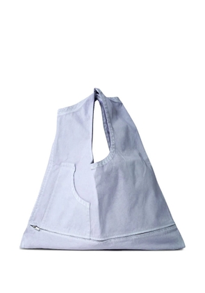 Issey Miyake panelled patch-pocket shoulder bag - Purple