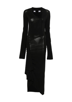B1ARCHIVE ruched asymmetric dress - Black