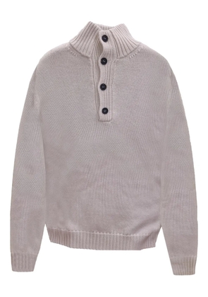 ALPHA STUDIO high-neck button sweater - Grey