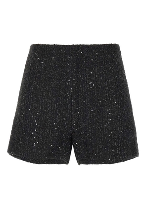 TWENTY FOURHAITCH sequin-embellished tweed shorts - Black