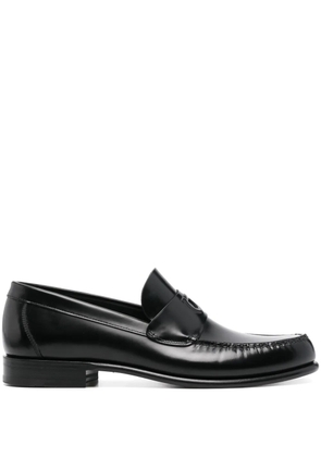 Ferragamo embossed-Gancio loafers - Black