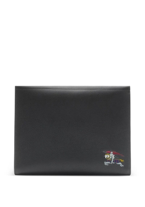 Burberry Equestrian Knight leather pouch - Black