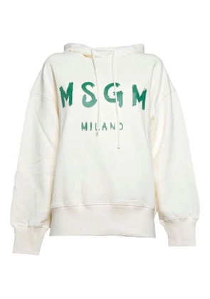 MSGM logo-print hoodie - White