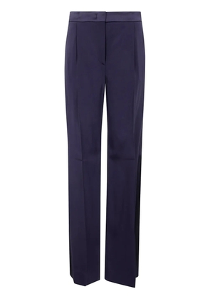Alberta Ferretti satin-trim trousers - Blue