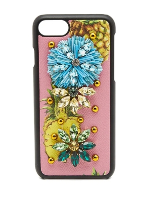 Dolce & Gabbana Pre-Owned crystal-embellished iPhone case - Pink