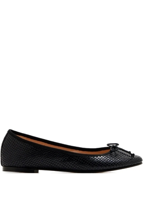 HOUSE OF BALLERINAS snakeskin-bow ballet flats - Black