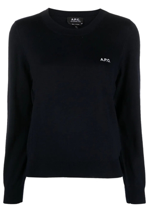 A.P.C. Virginie logo-embroidered jumper - Blue