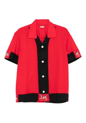 BODE dog-print panelled shirt - Red