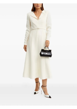 Roland Mouret V-neck belted midi dress - Neutrals