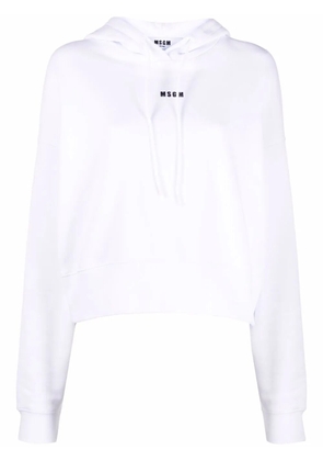 MSGM logo-print pullover hoodie - White