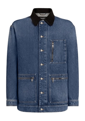 Dolce & Gabbana corduroy-collar denim jacket - Blue