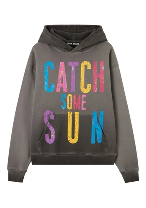 Palm Angels graphic-print cotton hoodie - Grey