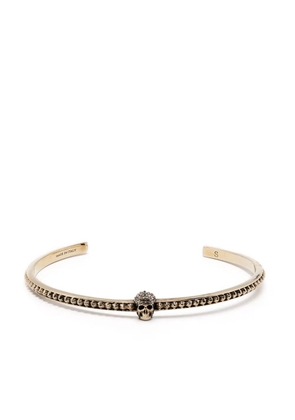 Alexander McQueen Skull charm cuff bracelet - Gold
