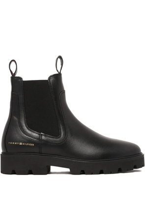 Tommy Hilfiger lug-sole leather chelsea boots - Black