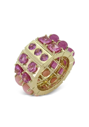 Type Jewelry 14K yellow gold Spin sapphire cigar band ring