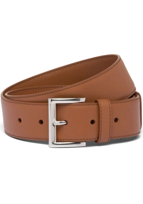 Prada triangle-logo leather belt - Brown