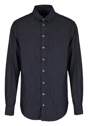 Giorgio Armani slub-effect cotton shirt - Blue