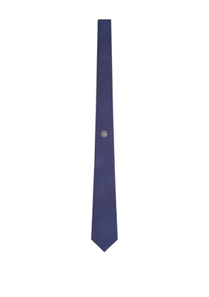 Versace Medusa-embroidered tie - Blue