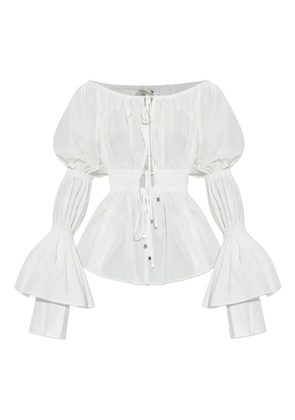 Blumarine off-shoulder puff-sleeve top - White
