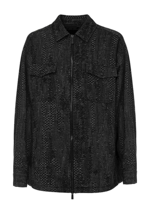 Just Cavalli herringbone zip-front jacket - Black