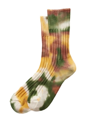 RoToTo ribbed tie-dye socks - Yellow