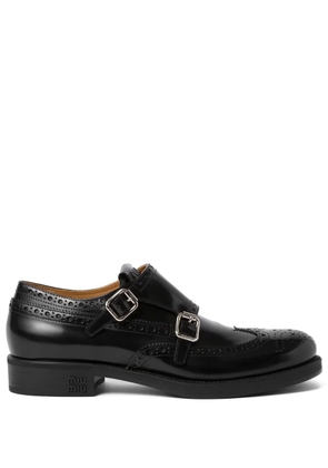Miu Miu x Church's leather brogue shoes - Black