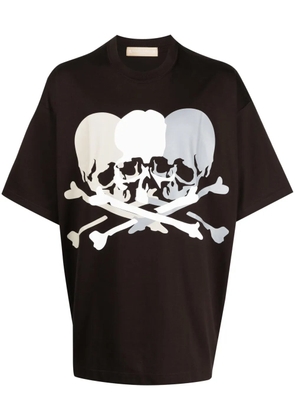 Mastermind World skull-print cotton T-shirt - Brown