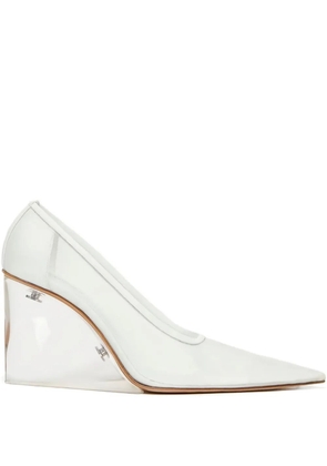 Sportmax 90mm leather wedge platforms - White
