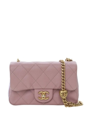 CHANEL Pre-Owned 2021-2025 Mini Quilted Caviar Sweetheart Flap crossbody bag - Pink