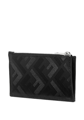 FENDI FF-pattern zip cardholder - Black