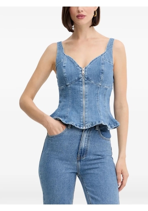 GUESS USA zip-fastening peplum top - Blue