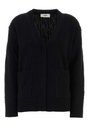 FENDI textured cardigan - Black