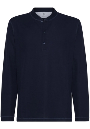Brunello Cucinelli long-sleeve polo shirt - Blue