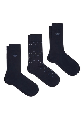 Emporio Armani polka dot logo-detail socks (pack of three) - Blue