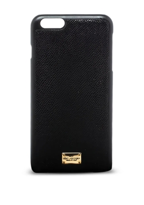 Dolce & Gabbana Pre-Owned leather logo-plaque iPhone 7 and 8 cover - Black