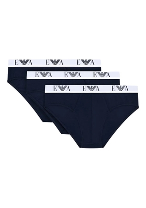 Emporio Armani elasticated-waistband logo-detailed briefs (pack of three) - Blue