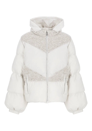 PANICALE hooded knitted-panel jacket - Neutrals