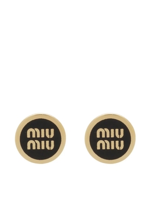 Miu Miu logo-embossed stud earrings - Gold