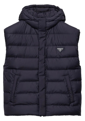 Prada down hooded vest - Blue
