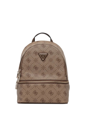 GUESS USA monogram zip backpack - Brown